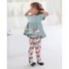 imageRenotemy Toddler Girl Clothes Outfits Baby Girl Clothes Infant Girl Clothing Tops Floral Pants Set Cute Outfits for GirlsFloral Green