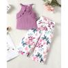 imageRenotemy Toddler Girl Clothes Outfits Baby Girl Clothes Infant Girl Clothing Tops Floral Pants Set Cute Outfits for GirlsFloral Purple