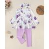 imageRenotemy Toddler Girl Clothes Outfits Baby Girl Clothes Infant Girl Clothing Tops Floral Pants Set Cute Outfits for GirlsLong Light Purple