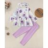 imageRenotemy Toddler Girl Clothes Outfits Baby Girl Clothes Infant Girl Clothing Tops Floral Pants Set Cute Outfits for GirlsLong Light Purple