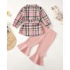 imageRenotemy Toddler Girl Clothes Outfits Baby Girl Clothes Infant Girl Clothing Tops Floral Pants Set Cute Outfits for GirlsPink Plaid