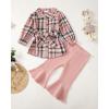 imageRenotemy Toddler Girl Clothes Outfits Baby Girl Clothes Infant Girl Clothing Tops Floral Pants Set Cute Outfits for GirlsPink Plaid