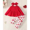 imageRenotemy Toddler Girl Clothes Outfits Baby Girl Clothes Infant Girl Clothing Tops Floral Pants Set Cute Outfits for GirlsRed Heart