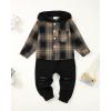 imageRenotemy Toddler Infant Baby Boy Clothes Outfit Long Sleeve Hoodie Sweatshirt Casual Fall Winter Clothes Set for Toddler BoyDeep Brown Plaid