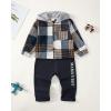 imageRenotemy Toddler Infant Baby Boy Clothes Outfit Long Sleeve Hoodie Sweatshirt Casual Fall Winter Clothes Set for Toddler BoyFlannel Blue Plaid