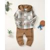 imageRenotemy Toddler Infant Baby Boy Clothes Outfit Long Sleeve Hoodie Sweatshirt Casual Fall Winter Clothes Set for Toddler BoyHoodie Grey Plaid