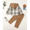 imageRenotemy Toddler Infant Baby Boy Clothes Outfit Long Sleeve Hoodie Sweatshirt Casual Fall Winter Clothes Set for Toddler BoyHoodie Grey Plaid