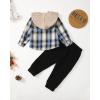imageRenotemy Toddler Infant Baby Boy Clothes Outfit Long Sleeve Hoodie Sweatshirt Casual Fall Winter Clothes Set for Toddler BoyMulti Blue Plaid Hoodie