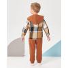 imageRenotemy Toddler Infant Baby Boy Clothes Outfit Long Sleeve Hoodie Sweatshirt Casual Fall Winter Clothes Set for Toddler BoyPlaid Brown