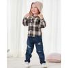 imageRenotemy Toddler Infant Baby Boy Clothes Winter Fall Outfits Hoodie Sweatsuit Ripped Jeans Denim Toddler Clothes for BoysHoodie Brown Denim