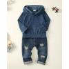imageRenotemy Toddler Infant Baby Boy Clothes Winter Fall Outfits Hoodie Sweatsuit Ripped Jeans Denim Toddler Clothes for BoysHoodie Fluffy Denim