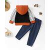 imageRenotemy Toddler Infant Baby Boy Clothes Winter Fall Outfits Hoodie Sweatsuit Ripped Jeans Denim Toddler Clothes for BoysHoodie Strip Denim