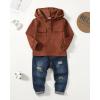 imageRenotemy Toddler Infant Baby Boy Clothes Winter Fall Outfits Hoodie Sweatsuit Ripped Jeans Denim Toddler Clothes for BoysRed Corduroy