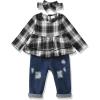 imageRenotemy Baby Girl Clothes Toddler Girl Clothes Outfits Infant Clothing Jeans Pants Set Cute Clothes Set for GirlsBlack and White Plaid