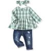 Green Plaid Denim