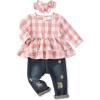Pink Plaid Denim