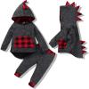 imageRenotemy Toddler Infant Baby Boy Clothes Outfit Long Sleeve Dinosaur Hoodie Sweatshirt Fall Winter Clothes for Toddler BoyRed