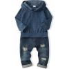 imageRenotemy Toddler Infant Baby Boy Clothes Winter Fall Outfits Hoodie Sweatsuit Ripped Jeans Denim Toddler Clothes for BoysHoodie Fluffy Denim