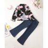 imageKids Little Toddler Girl Clothes Button Down Tie Front Shirt  Bell Bottoms Jeans Girls 2 Piece Outfits Clothing SetPink Camouflage