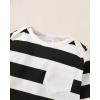 imageNewborn Infant Baby Boy Clothes Fall Winter Outfits New to The Crew Outfit Toddler Baby Boy Clothes SetBlack White Strip