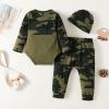 imageNewborn Infant Baby Boy Clothes Fall Winter Outfits New to The Crew Outfit Toddler Baby Boy Clothes SetCamogreen