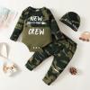 imageNewborn Infant Baby Boy Clothes Fall Winter Outfits New to The Crew Outfit Toddler Baby Boy Clothes SetCamogreen