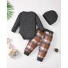 imageNewborn Infant Baby Boy Clothes Fall Winter Outfits New to The Crew Outfit Toddler Baby Boy Clothes SetGrey Brown Plaid