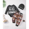 imageNewborn Infant Baby Boy Clothes Fall Winter Outfits New to The Crew Outfit Toddler Baby Boy Clothes SetGrey Brown Plaid
