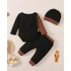 imageNewborn Infant Baby Boy Clothes Fall Winter Outfits New to The Crew Outfit Toddler Baby Boy Clothes SetKnit Splice