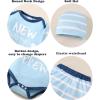 imageNewborn Infant Baby Boy Clothes Fall Winter Outfits New to The Crew Outfit Toddler Baby Boy Clothes SetLight Blue Strip
