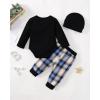 imageNewborn Infant Baby Boy Clothes Fall Winter Outfits New to The Crew Outfit Toddler Baby Boy Clothes SetLong Multi Plaid