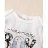 imageNewborn Infant Baby Boy Clothes Fall Winter Outfits New to The Crew Outfit Toddler Baby Boy Clothes SetMama Whiteblue