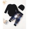 imageNewborn Infant Baby Boy Clothes Fall Winter Outfits New to The Crew Outfit Toddler Baby Boy Clothes SetMulti Plaid