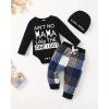 imageNewborn Infant Baby Boy Clothes Fall Winter Outfits New to The Crew Outfit Toddler Baby Boy Clothes SetMulti Plaid