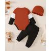 imageNewborn Infant Baby Boy Clothes Fall Winter Outfits New to The Crew Outfit Toddler Baby Boy Clothes SetPatchwork Waffle