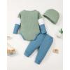 imageNewborn Infant Baby Boy Clothes Fall Winter Outfits New to The Crew Outfit Toddler Baby Boy Clothes SetPatchwork Waffle Blue