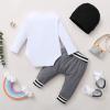 imageNewborn Infant Baby Boy Clothes Fall Winter Outfits New to The Crew Outfit Toddler Baby Boy Clothes SetWhite