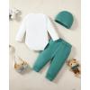 imageNewborn Infant Baby Boy Clothes Fall Winter Outfits New to The Crew Outfit Toddler Baby Boy Clothes SetWhite Green