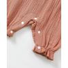 imageRenotemy Baby Girl Clothes Romper Infant Summer Bodysuit Outfits Cotton Linen Jumpsuits Newborn Essential Preemie ClothesDusty Pink Bowknot