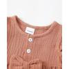 imageRenotemy Baby Girl Clothes Romper Infant Summer Bodysuit Outfits Cotton Linen Jumpsuits Newborn Essential Preemie ClothesDusty Pink Bowknot