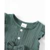 imageRenotemy Baby Girl Clothes Romper Infant Summer Bodysuit Outfits Cotton Linen Jumpsuits Newborn Essential Preemie ClothesGreen Bowknot