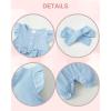 imageRenotemy Baby Girl Clothes Romper Infant Summer Bodysuit Outfits Cotton Linen Jumpsuits Newborn Essential Preemie ClothesSolid Blue Bowknot