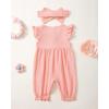 imageRenotemy Baby Girl Clothes Romper Infant Summer Bodysuit Outfits Cotton Linen Jumpsuits Newborn Essential Preemie ClothesSolid Pink