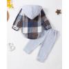 imageRenotemy Newborn Baby Boy Clothes Infant Boy Outfits Baby Hoodie Romper Fall Winter 0 3 6 9 12 18 Months Baby Clothes for BoyBlue Plaid Flannel Hoodie