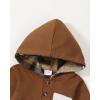 imageRenotemy Newborn Baby Boy Clothes Infant Boy Outfits Baby Hoodie Romper Fall Winter 0 3 6 9 12 18 Months Baby Clothes for BoyBrown Plaid Flannel Hoodie