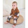 imageRenotemy Newborn Baby Boy Clothes Infant Boy Outfits Baby Hoodie Romper Fall Winter 0 3 6 9 12 18 Months Baby Clothes for BoyBrown Plaid Flannel Hoodie
