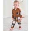 imageRenotemy Newborn Baby Boy Clothes Infant Boy Outfits Baby Hoodie Romper Fall Winter 0 3 6 9 12 18 Months Baby Clothes for BoyBrown Plaid Flannel Hoodie