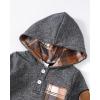 imageRenotemy Newborn Baby Boy Clothes Infant Boy Outfits Baby Hoodie Romper Fall Winter 0 3 6 9 12 18 Months Baby Clothes for BoyGrey Plaid Hoodie