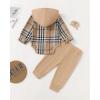 imageRenotemy Newborn Baby Boy Clothes Infant Boy Outfits Baby Hoodie Romper Fall Winter 0 3 6 9 12 18 Months Baby Clothes for BoyPlaid Flannel Brown Hoodie