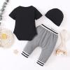 imageRenotemy Newborn Infant Baby Boy Clothes Outfits New to The Crew Outfits Long Pants Toddler Baby Boy Clothes SetBlacks